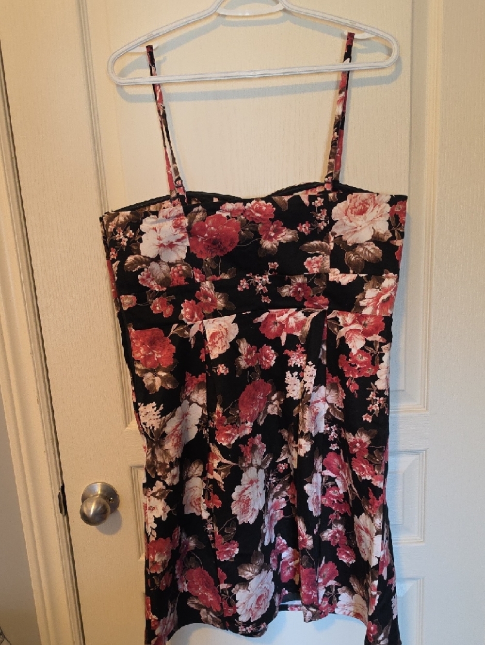 RW&CO. Black Floral Mini Dress with Pink & Brown Accents - Picture 4 of 7